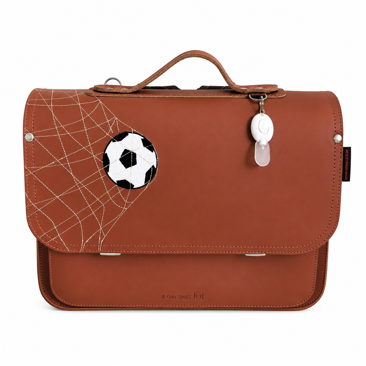 Own Stuff Lederen Boekentas Football | Chestnut