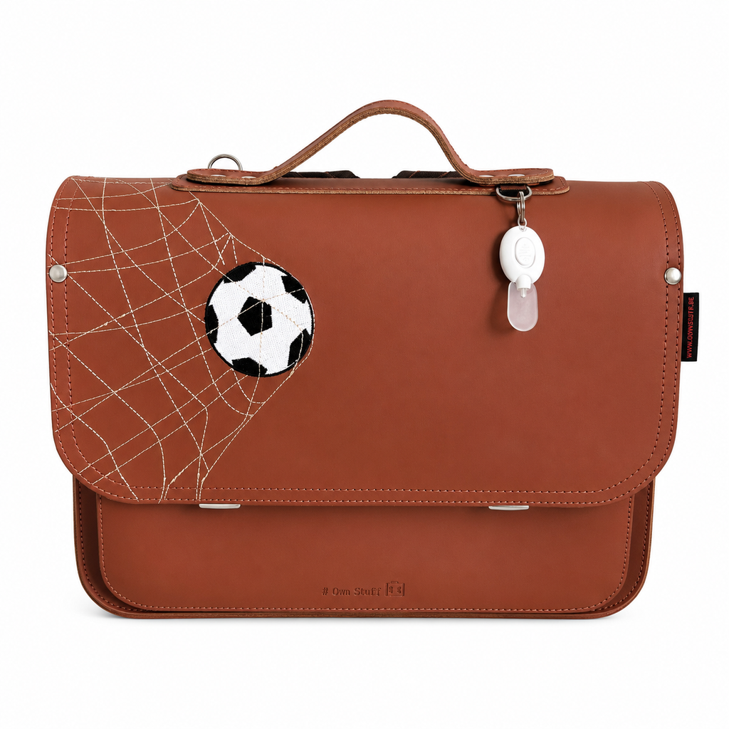 Own Stuff Lederen Boekentas Football | Chestnut