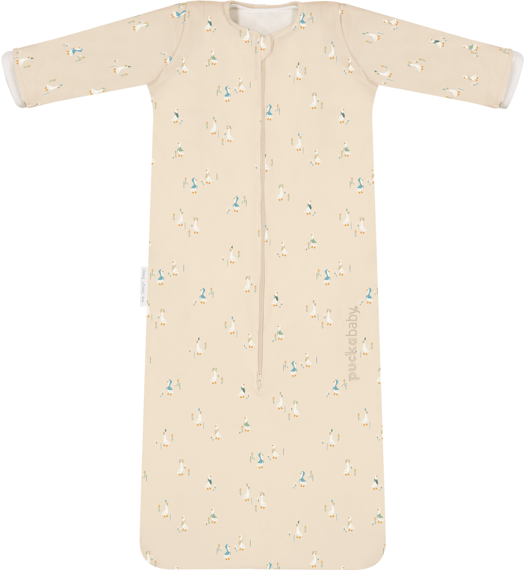 Puckababy 4 Seasons slaapzak met Geese print, geschikt van 6 maanden tot 2,5 jaar, bij De Gele Flamingo