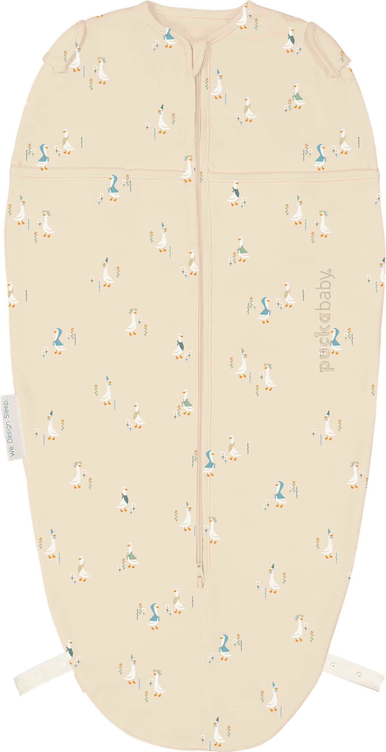 Puckababy The Original Piep inbakerslaapzak in katoen met Geese print, 0 tot 3 maanden, De Gele Flamingo