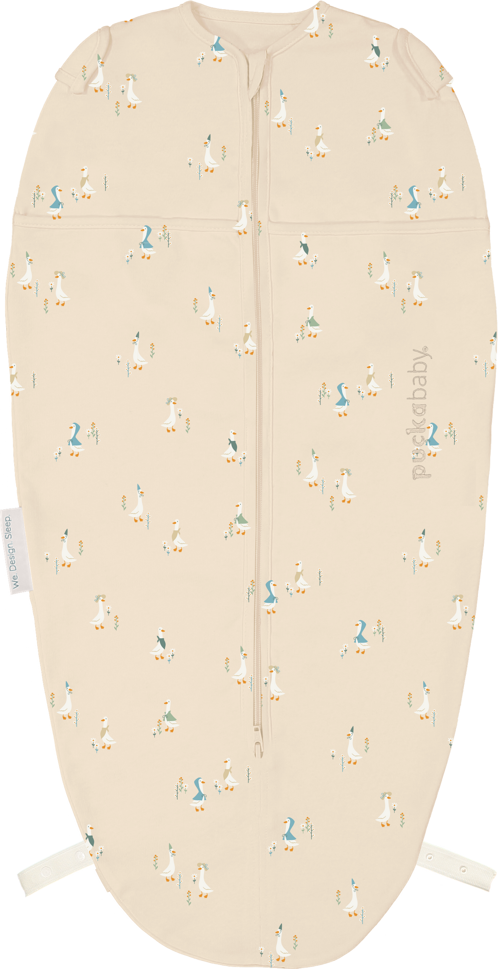 Puckababy The Original Piep inbakerslaapzak in katoen met Geese print, 0 tot 3 maanden, De Gele Flamingo