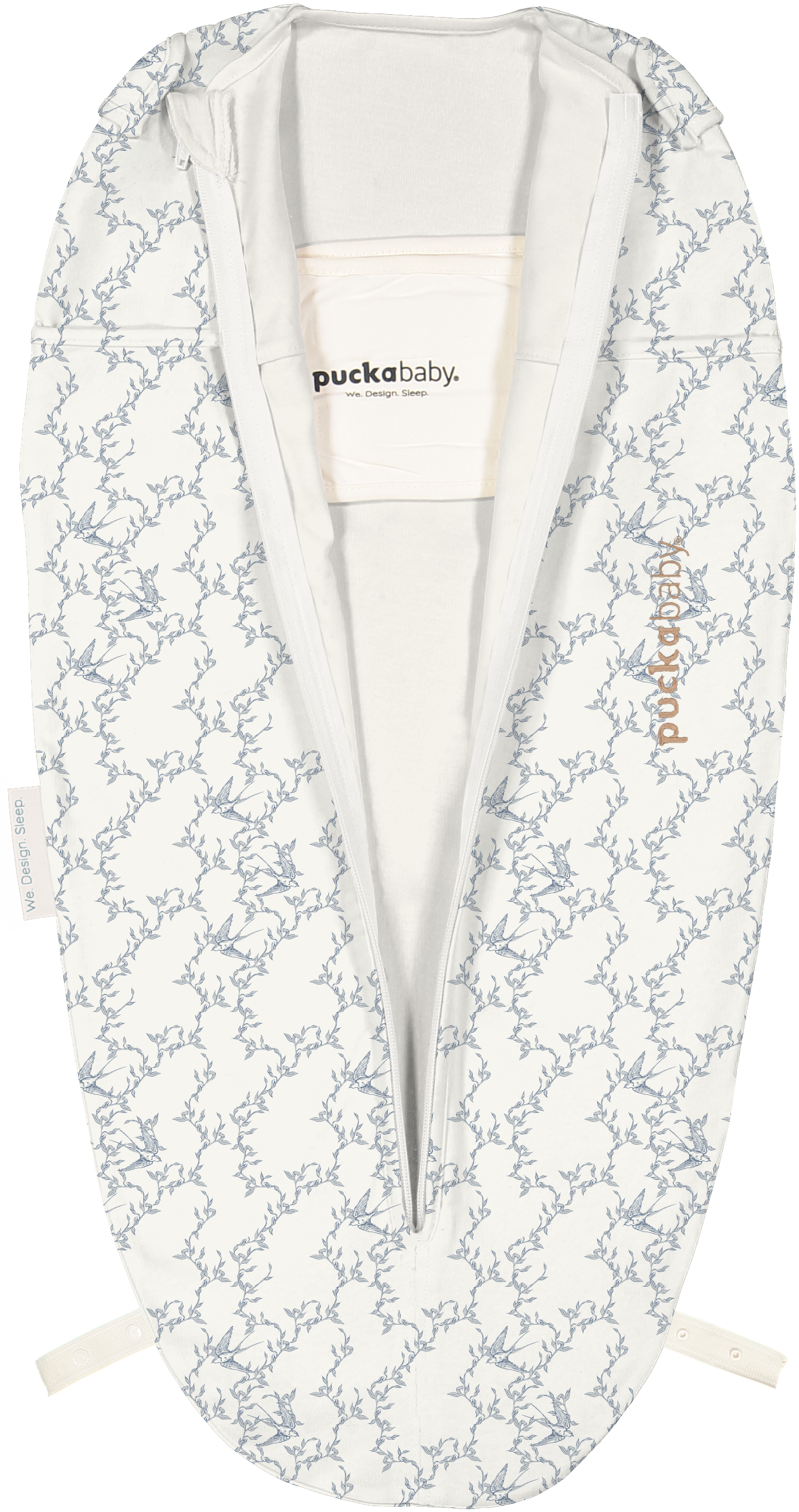 Puckababy The Original Piep in katoen in de kleur Blue Berry, verstelbaar van 44 tot 62 cm, De Gele Flamingo