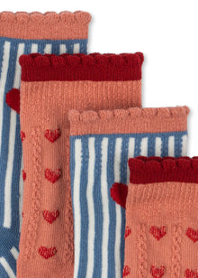 Konges Sløjd 2 Pack Jaquard Socks | Heart Mix