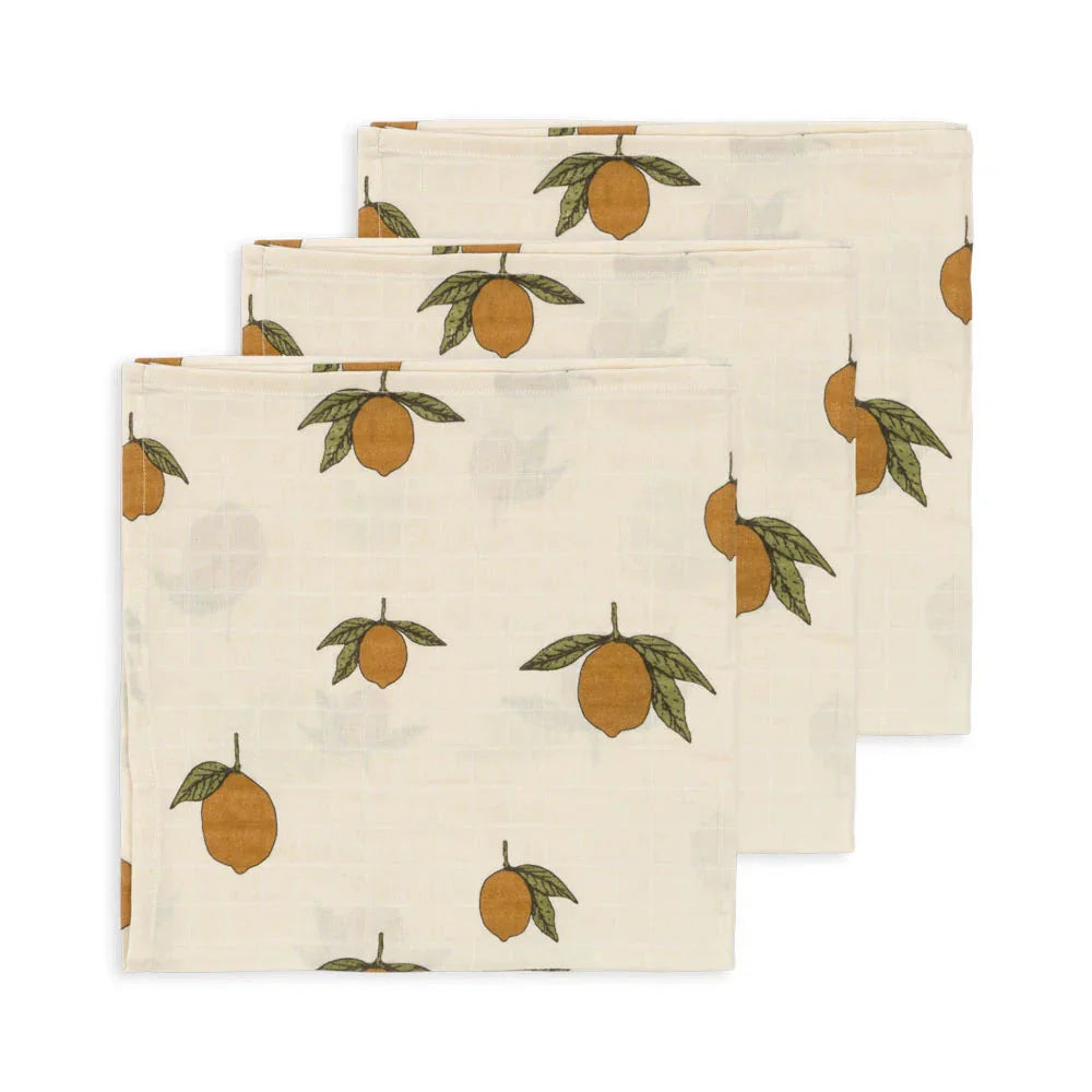 Konges Sløjd 3 Pack Muslin Cloth Gots | Mon Grand Citron