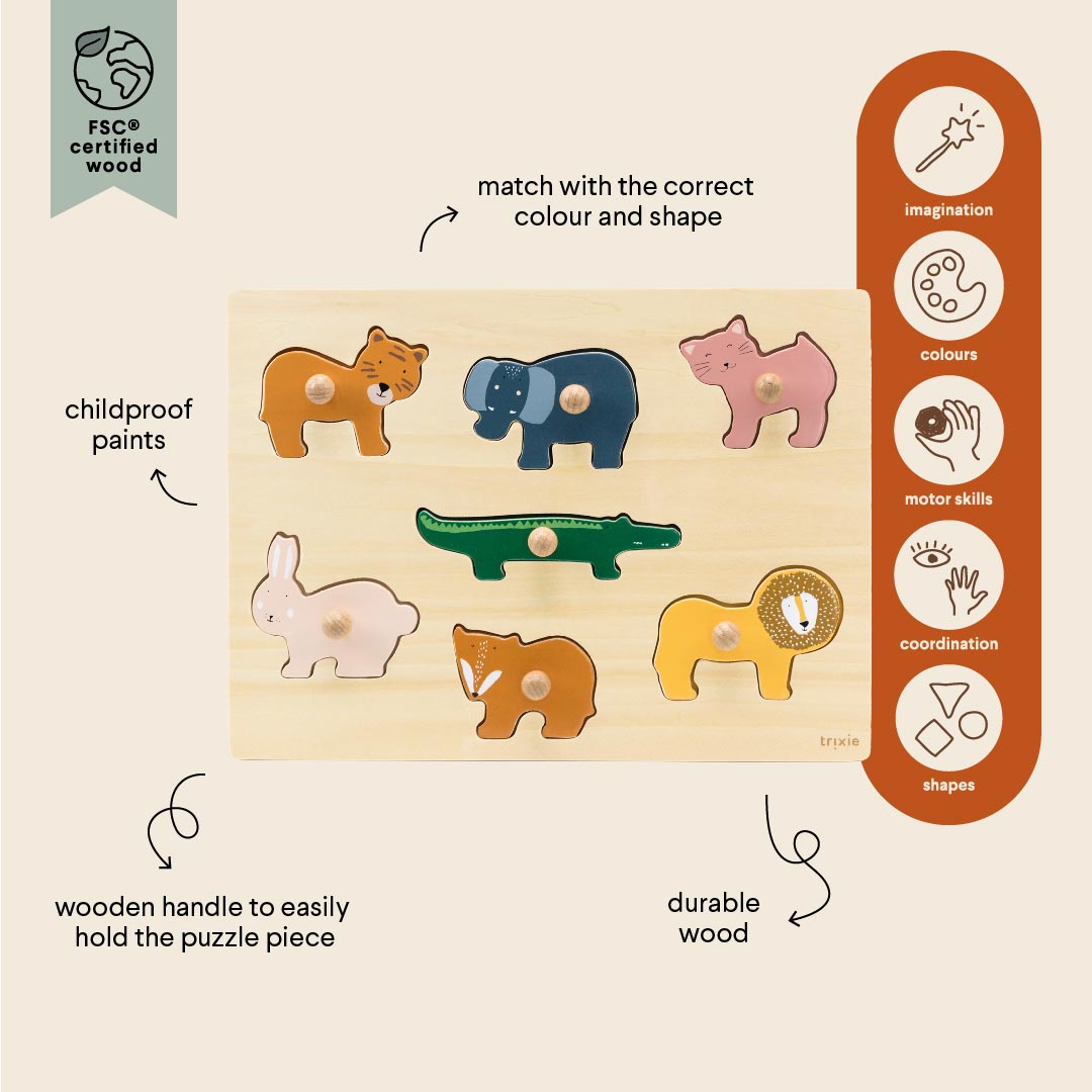 Trixie Houten Puzzel Animal - 7PCS