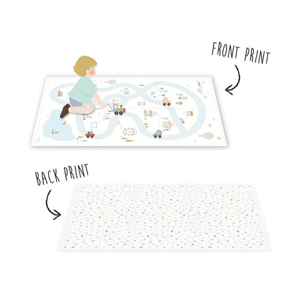 Play and go EEVAA 2-In-1 Speeltapijt Puzzelmat & Opbergbox | Village (120x180cm)