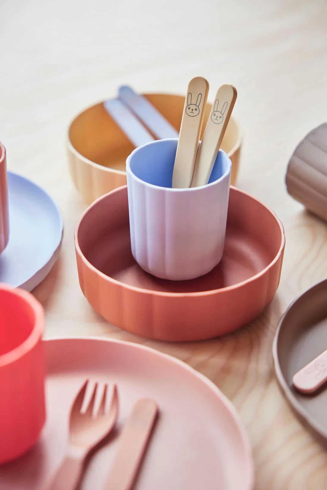 OYOY Living Bord en Bowl | Caramel / Ice Blue