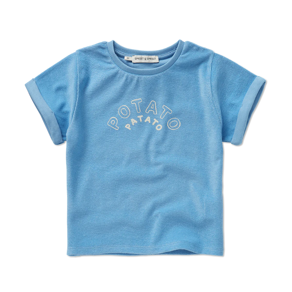 Sproet & Sprout Terry T-Shirt Potato | Breezy Blue