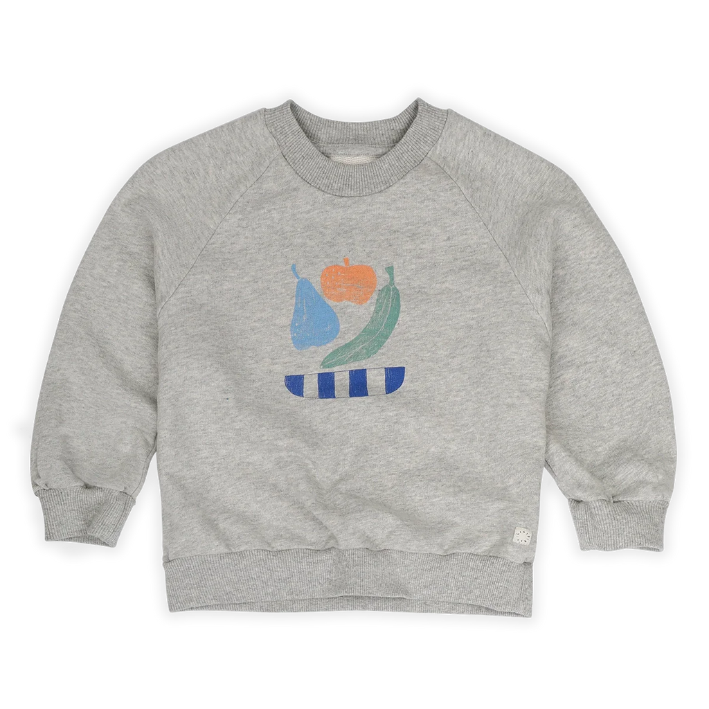 Sproet & Sprout Raglan Sweatshirt Fruit | Grey Melee