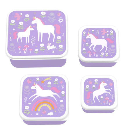 A Little Lovely Company Lunch & Snack Box Set | Unicorn Dreams