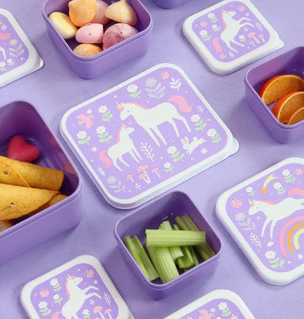 A Little Lovely Company Lunch & Snack Box Set | Unicorn Dreams