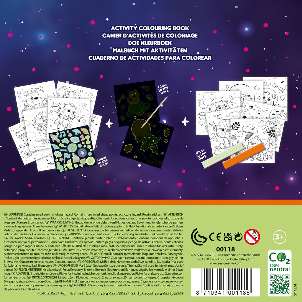 SES Creative Doe Kleurboek Glow In The Dark 3 In 1