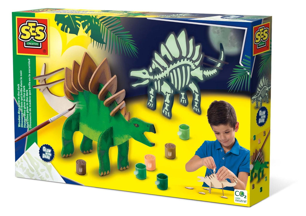 SES Creative Knutselset Houten Dino Glow In The Dark