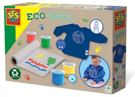 SES Creative Eco Vingerverf Set Met Kliederschort