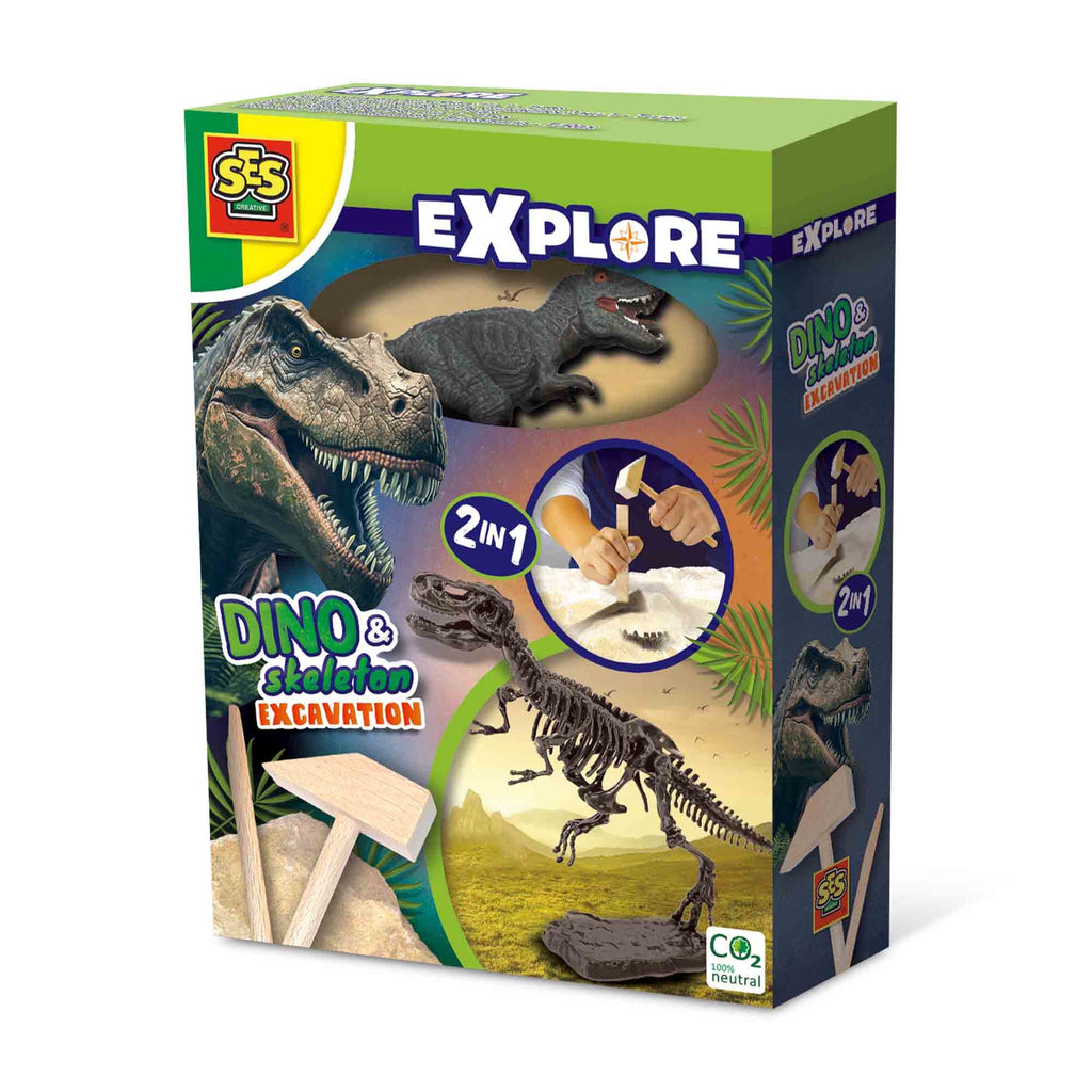 SES Creative Explore | Dino En Skelet Opgraven 2 In 1 | T-Rex