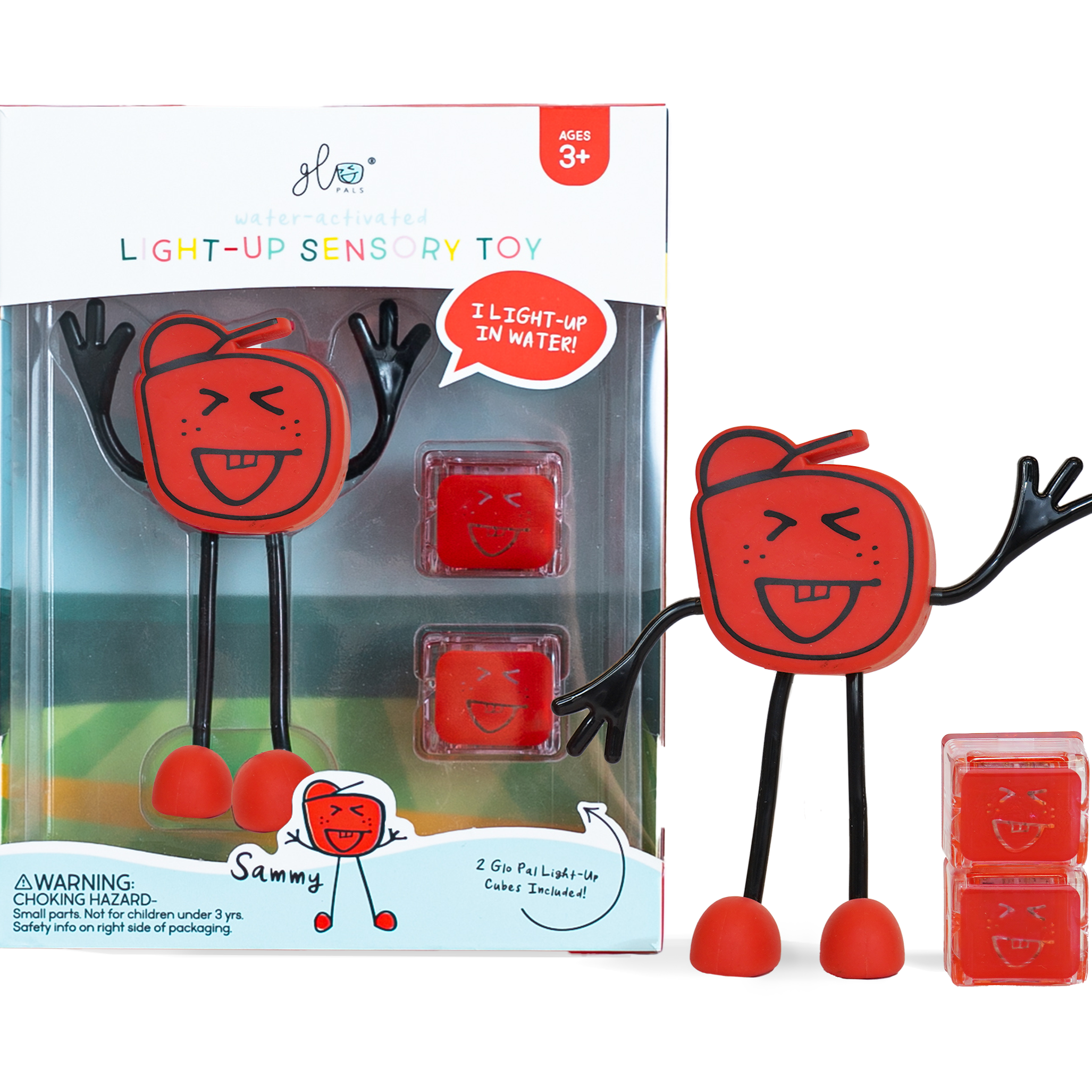 Glo Pals Light Up Sensory Toy Badspeeltje Rood | Sammy