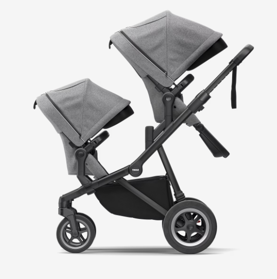 Thule Sleek Zitje Voor Dubbele Buggy | Black/Grey Melange