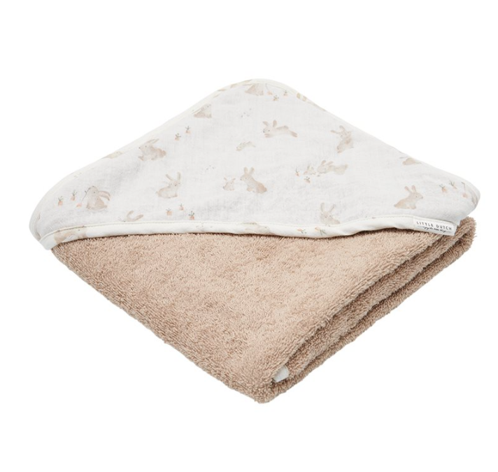 Little Dutch Badcape hydrofiel Baby Bunny 75x75 cm | Meerkleurig