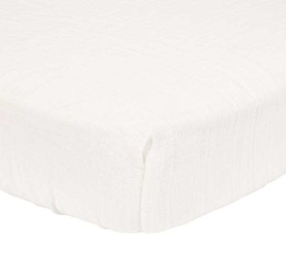 * Little Dutch Hoeslaken 40x80cm Hydrofiel Wieg Soft White | Wit