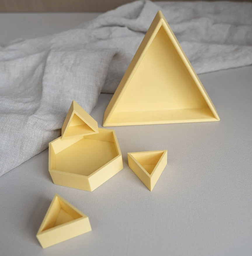 Grennn Inlegdriehoekje 'mandigo' Pastel Geel