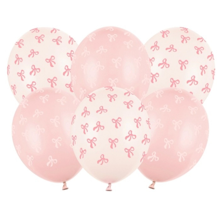 Party Deco Ballonnen Roze Strikjes 6st