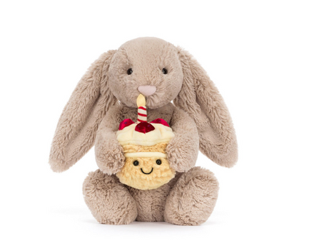Jellycat Knuffel Bashful Beige Bunny Birthday