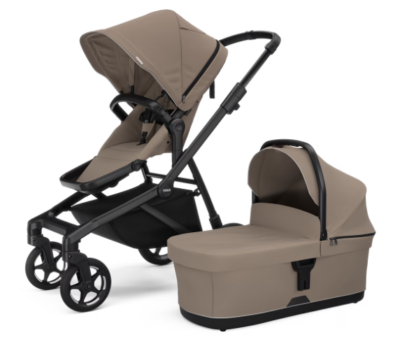 Thule Sleek 2 Stadskinderwagen Met Reiswieg | Tinted Taupe On Black - PRE ORDER LEVERING VANAF 15/09