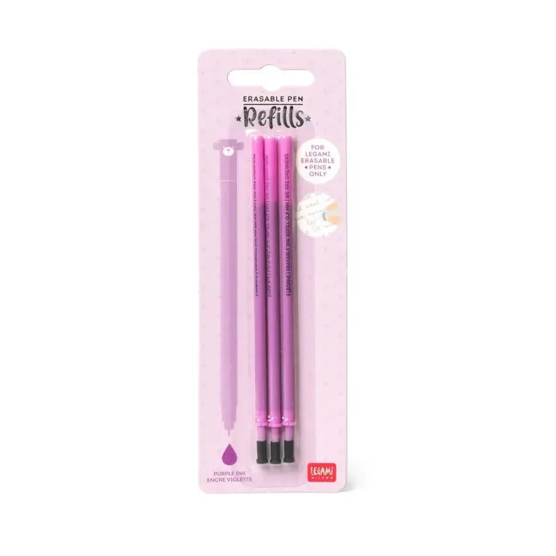 Legami Uitwisbare Erasable Gelpen Set 3 Navullingen | Roze Inkt