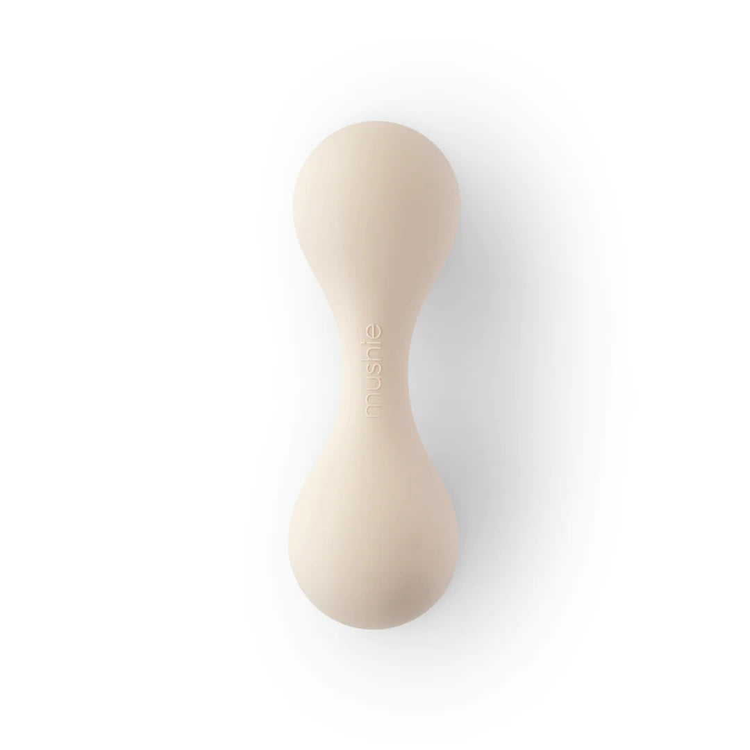 Mushie Silicone Baby Rattle Toy Rammelaar | Shifting Sand