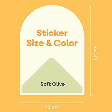 Cleverclixx magnetische muursticker Soft Olive - afmeting 95 x 75 cm