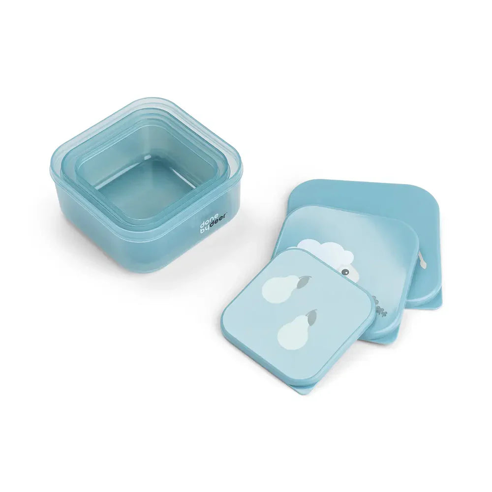 Done By Deer Set 3 Snackdoosjes Tiny Farm Blue