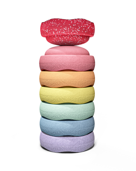 Stapelstein Blush Mini Rainbow Pastel | Set van 6