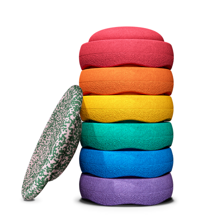 Stapelstein® Blush Special Rainbow Set 6 + GRATIS Balance Board | Classic