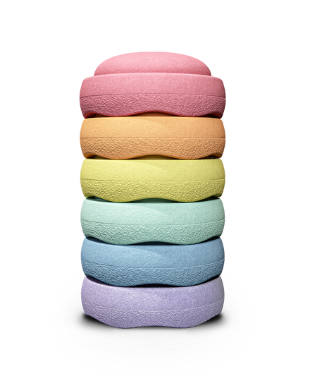 Stapelstein Rainbow Pastel | Set van 6