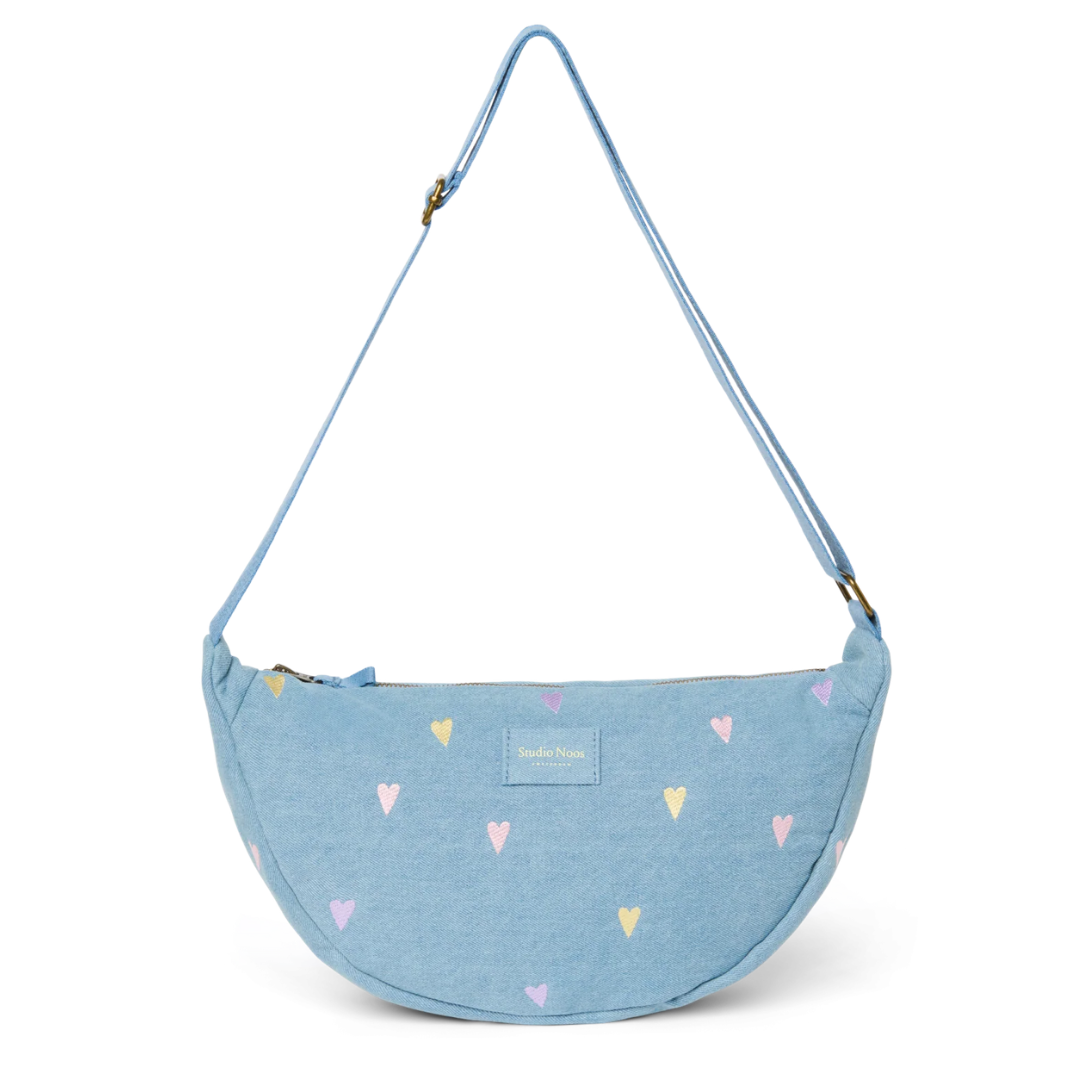 Studio Noos Adult Fanny Pack | Lichtblauwe Denim Hearts
