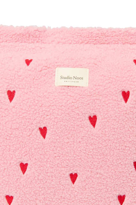 Studio Noos Luiertas met rits | Lichtroze Teddy Hearts