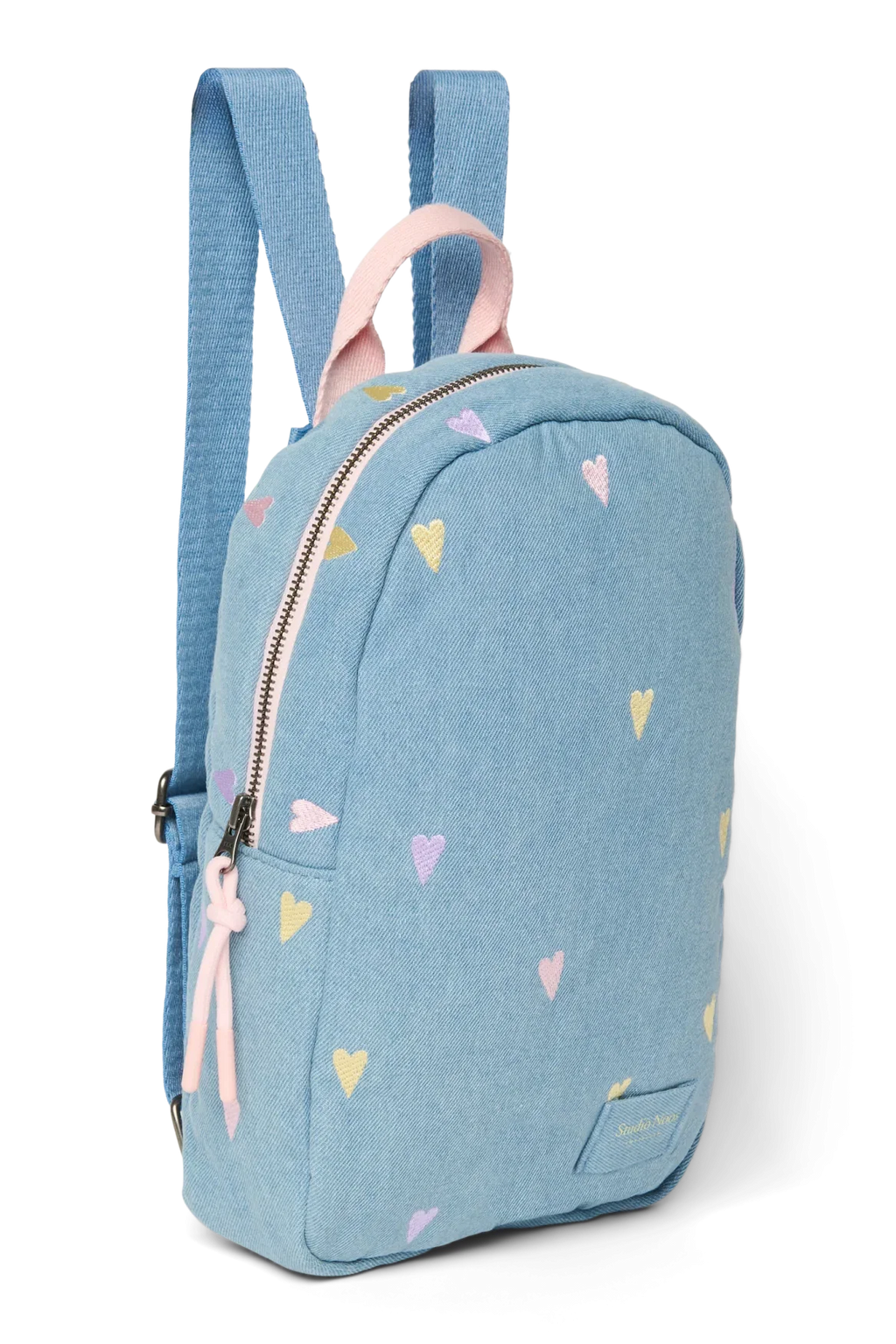 Studio Noos Mini Rugzakje | Lichtblauwe Denim Hearts