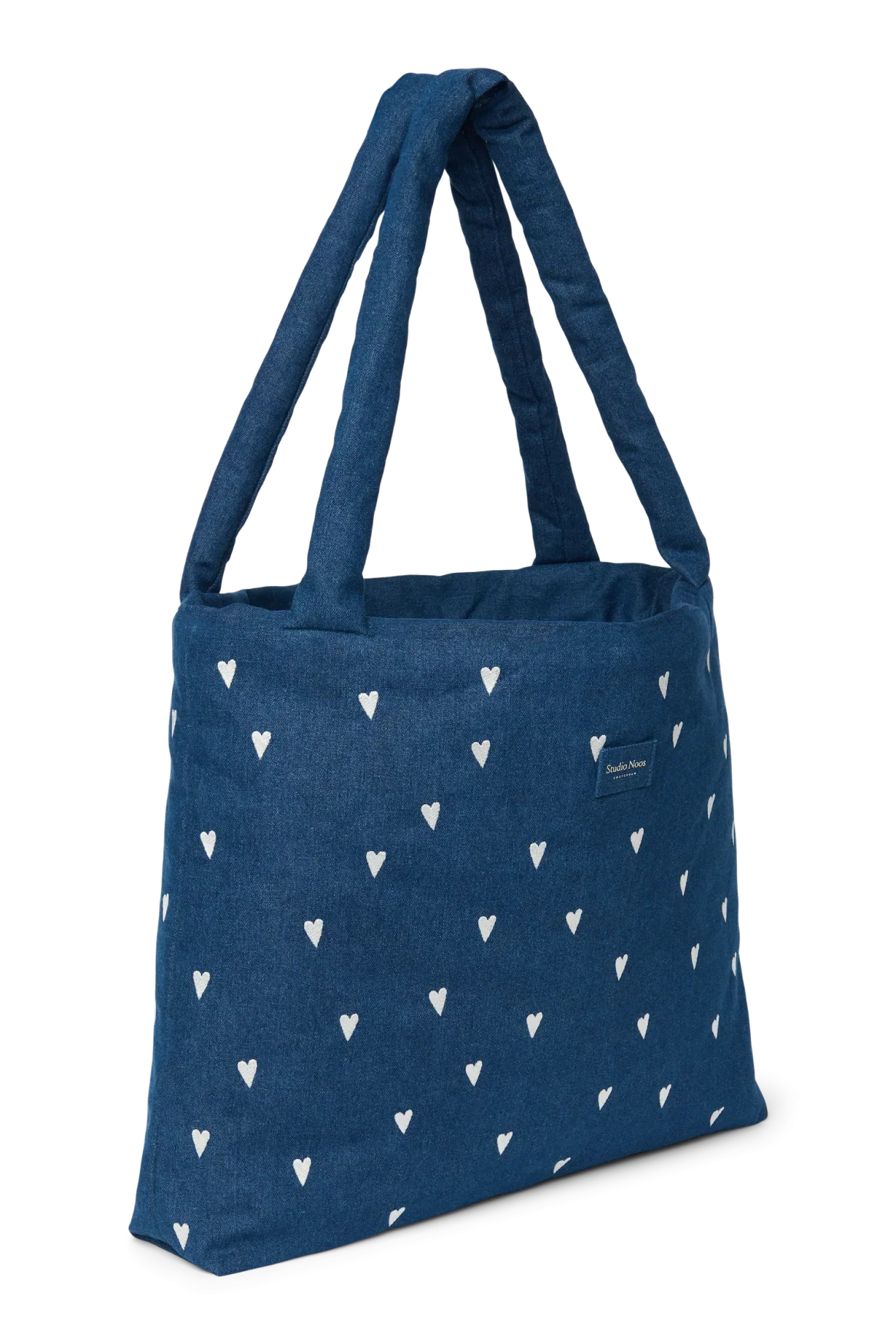 Studio Noos Mom Bag | Donkerblauwe Denim Hearts