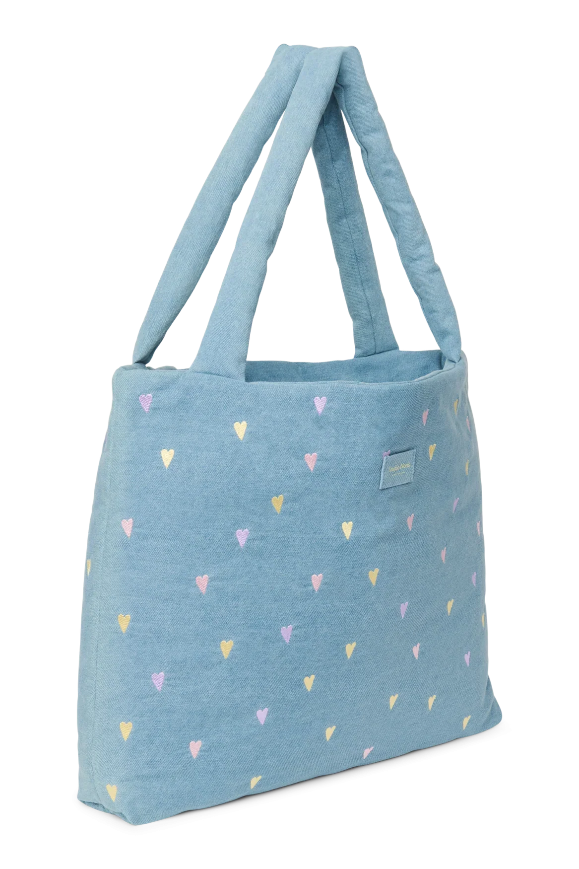 Studio Noos Mom Bag | Lichtblauwe Denim Hearts