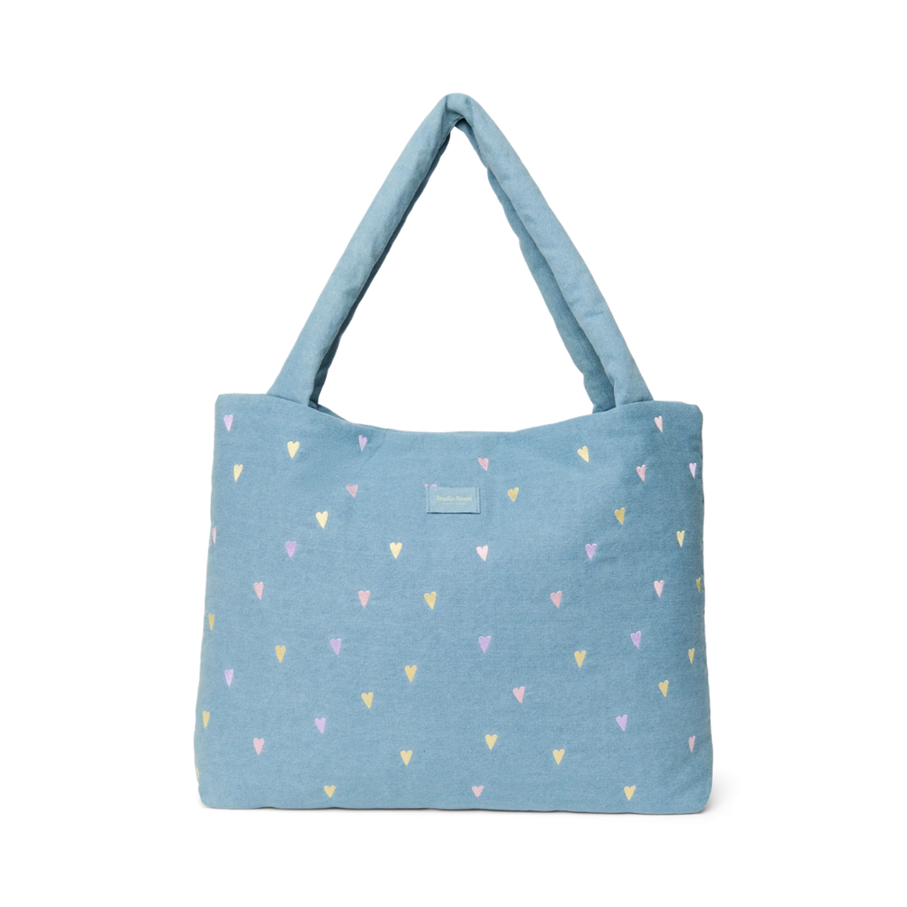 Studio Noos Mom Bag | Lichtblauwe Denim Hearts