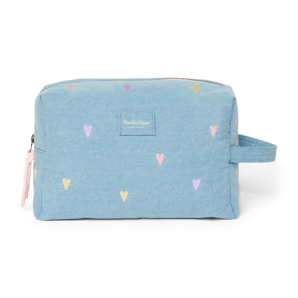 Studio Noos Toilettas | Lichtblauwe Denim Hearts