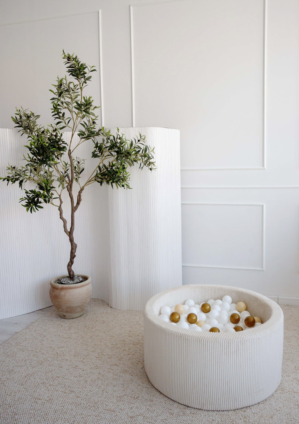 Moje Ballenbad Velvet Rib 90x40cm | Cream