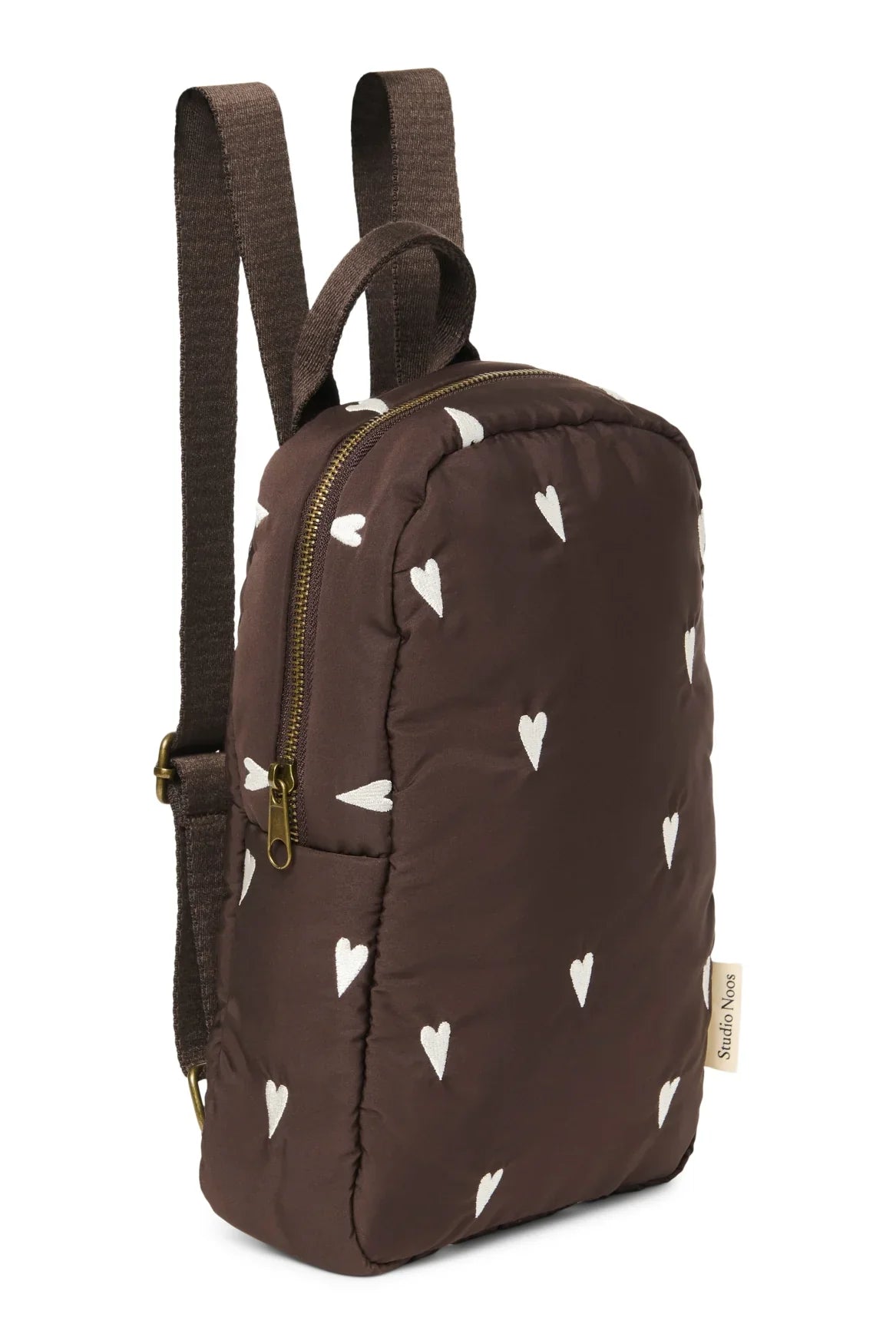 Studio Noos Mini Rugzakje Brown Puffy Hearts