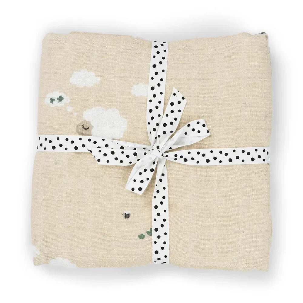 Done By Deer Hydrofiele Doek Tiny Farm Sand - 120 x 120 cm