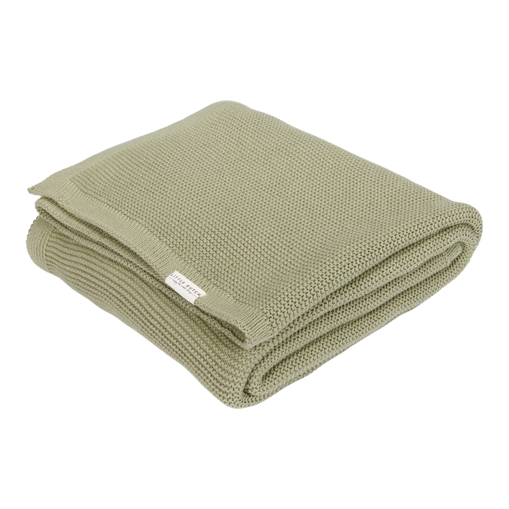 Little Dutch Gebreid Ledikantdeken 110x140cm Beige | Olive