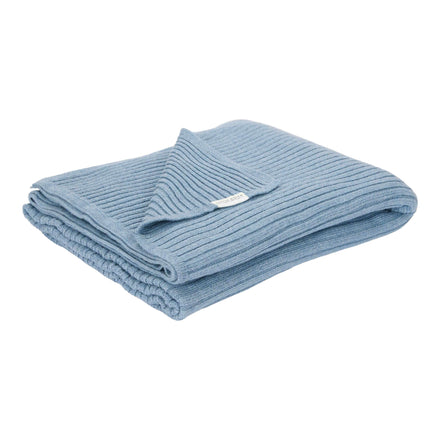 Little Dutch Ledikantdeken Gebreid Pure Denim Blue | Blauw