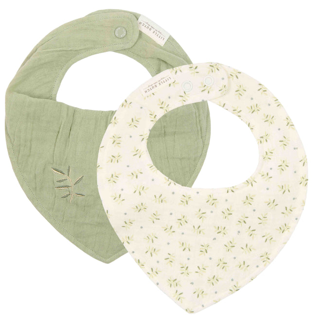 * Little Dutch Bandana Slab Hydrofiel Set Van 2 Blueberry Leaves & Sage | Groen