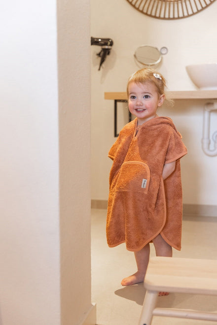 Timboo Poncho Met V-Hals Bamboo 2-4Y | Sunrise Orange