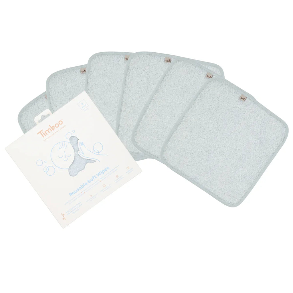 Timboo Herbruikbare Zachte Doekjes Set 6 20x20cm | Riviera Blue