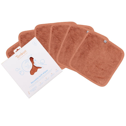 Timboo Herbruikbare Zachte Doekjes Set 6 20x20cm | Sunrise Orange